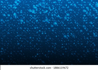 Illustration snow falling on drake blue abstract background. Vector eps10.