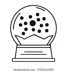 Ilustración de un globo de nieve con puntos negros