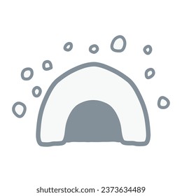 Illustration of snow and kamakura with simple deformation