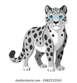 illustration of snow leopard on white