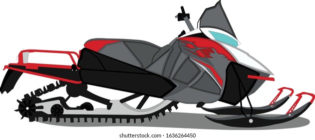 Illustration Of Snow Mobile Trail Vector