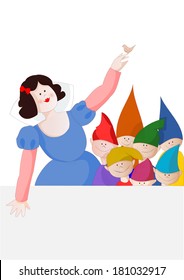 illustration of Snow White and the Seven Dwarfs