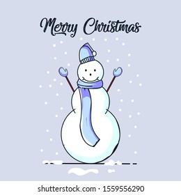 Illustration of snowball characters celebrating Merry Christmas