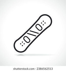 Illustration of snowboard black line icon isolated