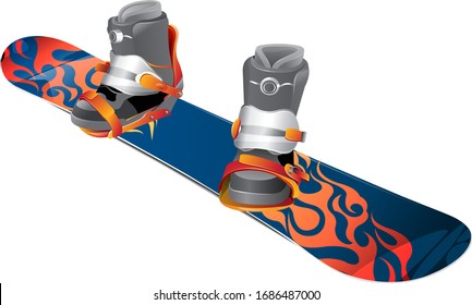 Illustration of snowboard, with white background vector