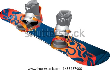 Illustration of snowboard, with white background vector