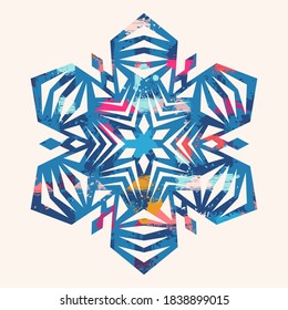 Illustration of a snowflake. Can be used as a card, print or background