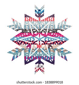 Illustration of a snowflake. Can be used as a card, print or background