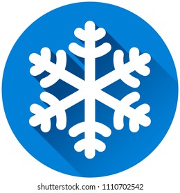 Illustration of snowflake circle blue icon concept