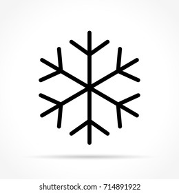Illustration of snowflake icon on white background