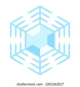Illustration of snowflake. Winter decoration for Merry Christmas and Happy New Year.