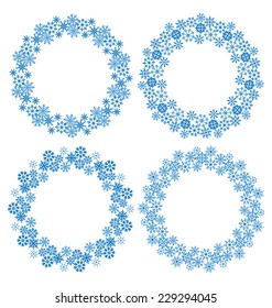 Illustration snowflakes circle frames for Christmas holiday - vector