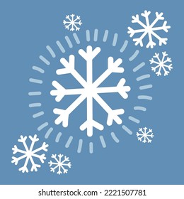 Illustration of  snowflakes in different sizes