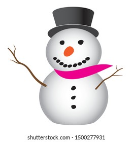 Illustration of a snowman created with vector data