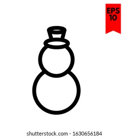 illustration of snowman flat icon