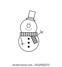 The Illustration of Snowman Hello