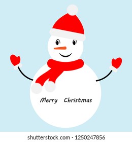 Illustration of a snowman icon. Vector