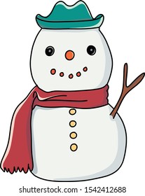 Illustration of snowman for merry christmas 