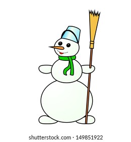 Illustration of the snowman on a white background.