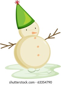 illustration of snowman on a white background