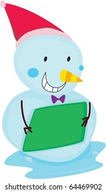 illustration of snowman on a white background