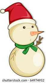 illustration of snowman on a white background