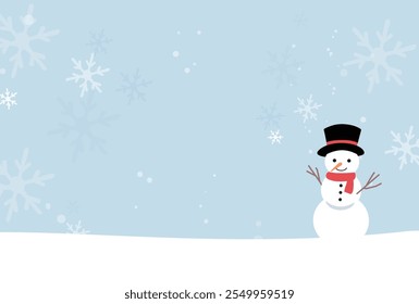Illustration von Schneemann und Schneehintergrund
