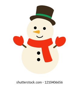 Illustration of a snowman wearing a hat