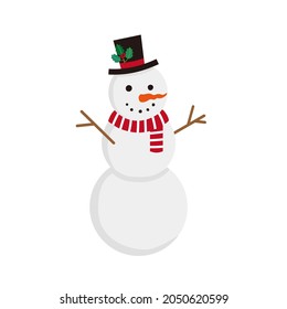 It is an illustration of a snowman wearing a top hat.Easy-to-use vector material.