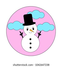 Illustration with snowmen