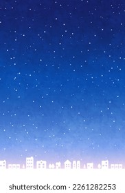 Ilustración de un paisaje urbano nevado. Fondo vectorial.