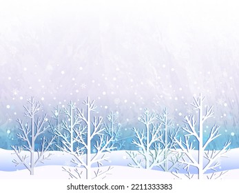 Illustration einer schneebedeckten WaldTapete