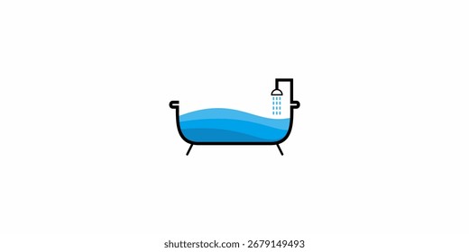 illustration of a soaking bathtub