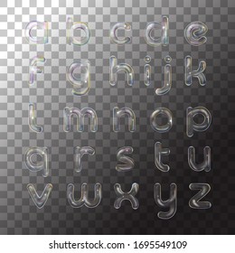 	
Illustration soap alphabet bubble on transparent background