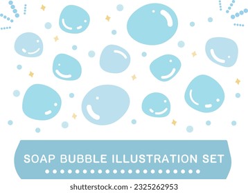 Illustration of soap bubble : set