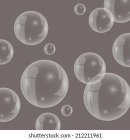  illustration with soap bubbles  on a gray background