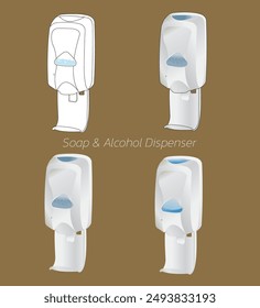 Illustration of soap dispenser and alcohol dispenser
Use to clean your hands.