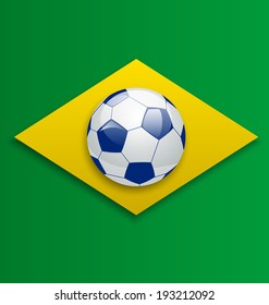 Illustration soccer ball, concept for Brazil 2014 football championship - vector