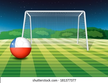 Illustration of a soccer ball with the flag of Chile