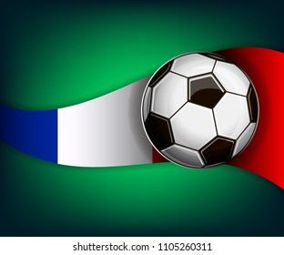 Illustration with soccer ball and flag of Frence