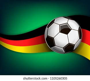 Illustration with soccer ball and flag of Germany