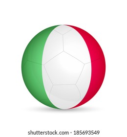 Illustration of a soccer ball with flag of Italy isolated on a white background.