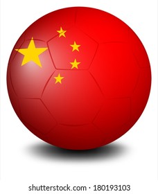 Illustration of a soccer ball with the flag of Turkey on a white background
