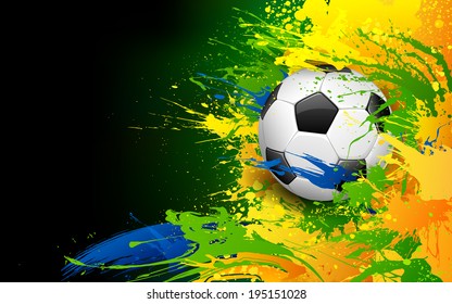 illustration of soccer ball in Football background