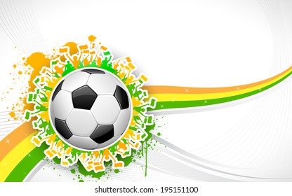 illustration of soccer ball in Football background