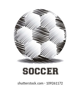 illustration of a soccer ball made from scratches, vector illustration