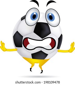 Illustration of a Soccer Ball Mascot Walking Happily