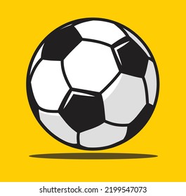 illustration of a soccer ball with an orange background. isolated object