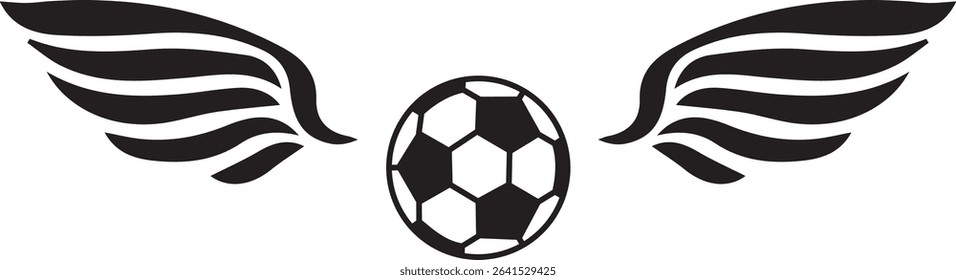 illustration of a soccer ball with two wings