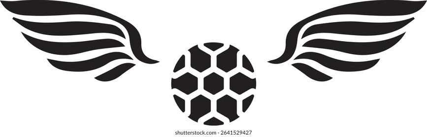 illustration of a soccer ball with two wings